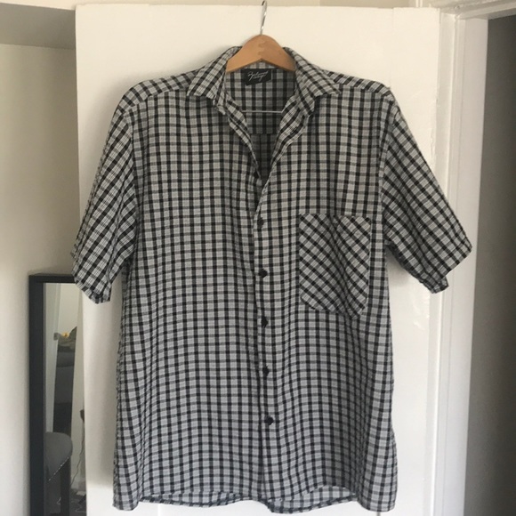 Reclaimed Vintage Black/White plaid button down - Picture 2 of 5